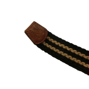 牛革&times;ウールメッシュベルト 96cm ブラウン&times;ダークブラウンボーダー&times;ブラウンレザー