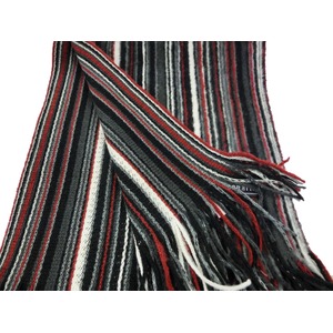 Escobaria マフラー グレー&times;ブラック&times;レッド