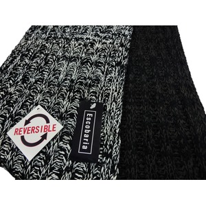 Escobaria マフラー　ショート幅メランジリバーシブルw/b 