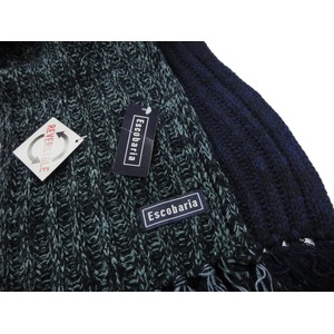 Escobaria マフラー　ショート幅メランジリバーシブルg/b 