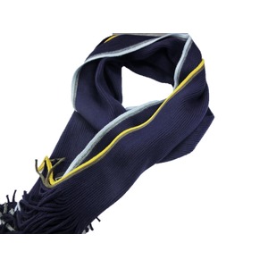 Escobaria マフラー　サイドストライプネイビー