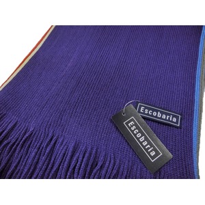 Escobaria マフラー　サイドストライプネイビー