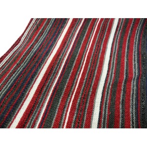 Escobaria マフラー　マルチストライプワイン 