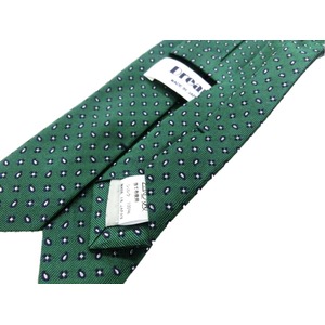 日本製シルク100％ネクタイ　グリーン　ペイズリー＆小紋 