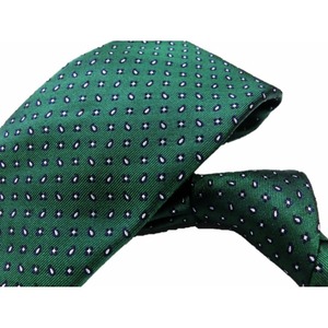 日本製シルク100％ネクタイ　グリーン　ペイズリー＆小紋 