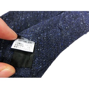 舶来生地コレクション　イタリア製生地×日本縫製　ネップネクタイ　ネイビー 