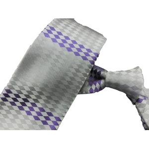 日本製シルク100％ネクタイ　シルバー