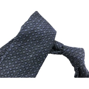 日本製シルク・ウールネクタイ　編み立て凹凸デザイン 