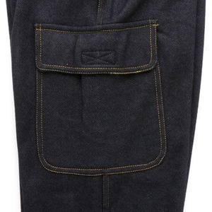 裏ボアニットデニムイージーカーゴパンツ 2104-25 黒 Lサイズ