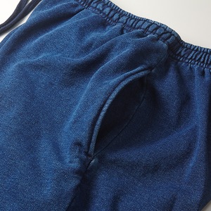 インディゴ染めデニムスウェットショートパンツ （パイル） S