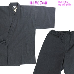 極小刺し子甚平黒M