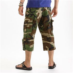 アメリカ軍 BDU クロップドカーゴパンツ/迷彩服パンツ 【Mサイズ】 リップストップ ウッドランド 【レプリカ】