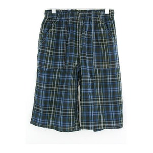 楊柳生地チェックショートパンツ M ネイビー4