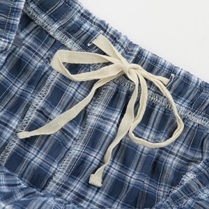 楊柳生地チェックショートパンツ M ブラック-2