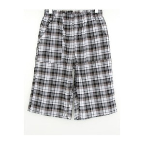 楊柳生地チェックショートパンツ M ブラウン-31