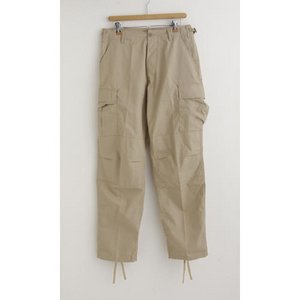 アメリカ軍 BDU カーゴパンツ/迷彩服パンツ 【Lサイズ】 リップストップ YN521007 カーキ 【レプリカ】