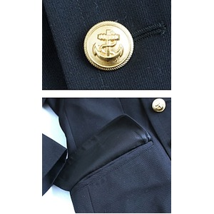 ドイツ連邦国海軍放出ウールロングライナー付ピーコートネイビー【中古】 　L相当　