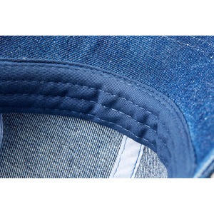 バイオウォッシュ加工デニムローキャップ  ダークブルーデニム