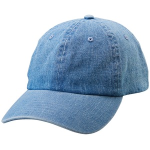 バイオウォッシュ加工デニムローキャップ  ライトブルーデニム