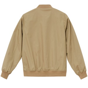 テカリを抑えた綿混・撥水加工、防風加工、裏地付スタジアムジャケット　ベージュ　M