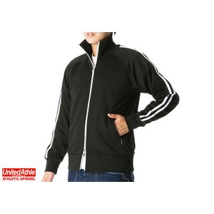 ライン入りジャージ ラグランスリーブジャケット CB1995 ブラック／シルバーXL