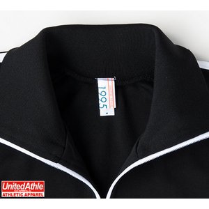 ライン入りジャージ ラグランスリーブジャケット CB1995 ブラック／シルバーXL