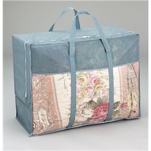 羽毛布団/掛け布団 【ダブルサイズ ピンク】 カナダ産 ホワイトダックダウン85%使用 収納ケース付き 立体キルト加工 日本製