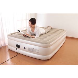 電動エアーベッド/簡易ベッド 【シングルサイズ】 電動ポンプ内蔵 収納袋付き 厚さ約46cm