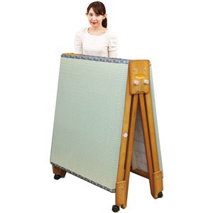 らくらく折りたたみ式 キャスター付き 国産 畳ベッド シングル 幅94.5cm (フレームのみ) 日本製ベッドフレーム 【中居木工】