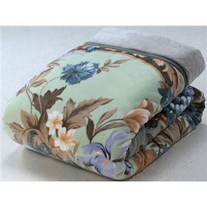 【シンサレートTM】 ワイド＆ロング毛布布団/掛け布団 【2色組 シングル/グリーン・ブラウン】 高機能中綿使用 大判サイズ 軽量