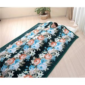 衿ぐりニューマイヤー毛布/寝具 【2色4枚組 シングルサイズ/グリーン・ワイン&times;2】 洗える ポリエステル100％