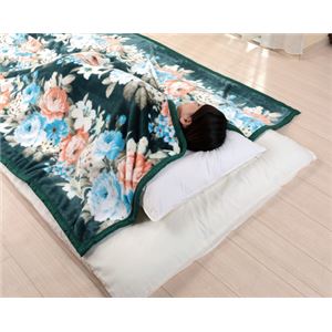 衿ぐりニューマイヤー毛布/寝具 【2色4枚組 シングルサイズ/グリーン・ワイン&times;2】 洗える ポリエステル100％