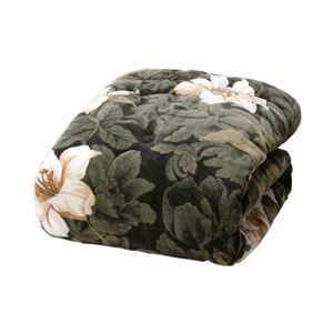 高級ヘムレス合わせ毛布布団/寝具 【グリーン】 140cm&times;200cm テイジンウォーマル使用 手提げ袋入り 日本製