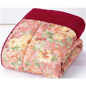 遠赤わた入り あったか毛布/掛け布団 【シングルサイズ エンジ】 衿付きタイプ 帯電防止加工 衿・裏地:フランネル素材