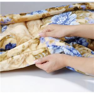 【京都西川】 ヘムレスわた入り2枚合わせ毛布 【ピンク】 140cm&times;200cm 側生地：ポリエステル100%