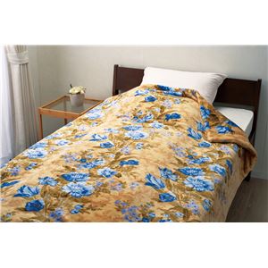 【京都西川】 ヘムレスわた入り2枚合わせ毛布 【ブルー】 140cm×200cm 側生地:ポリエステル100%