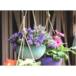 底面給水型植木鉢/プランター アートストーン 【ハンギング/φ25cm】 底栓付 ホワイト(白) 〔ガーデニング用品/園芸〕