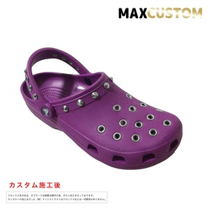 クロックス パンク カスタム 紫 crocs custom クラシック（ケイマン） クロッグ サンダル 23cm(M5/W7)
