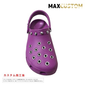 クロックス パンク カスタム 紫 crocs custom クラシック（ケイマン） クロッグ サンダル 25cm(M7/W9)