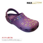 クロックス パンク カスタム 純金メッキ加工 紫 crocs custom クラシック（ケイマン） クロッグ サンダル 24cm(M6/W8)の詳細ページへ