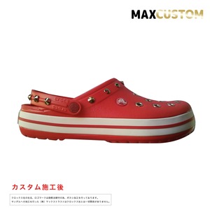 クロックス クロックバンド パンク カスタム 赤 flame crocs custom crocband クロッグ サンダル 23cm(M5/W7)