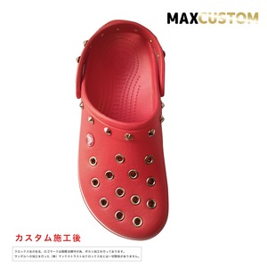 クロックス クロックバンド パンク カスタム 赤 flame crocs custom crocband クロッグ サンダル 23cm(M5/W7)