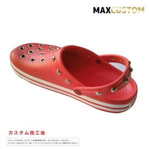 クロックス クロックバンド パンク カスタム 赤 flame crocs custom crocband クロッグ サンダル 24cm(M6/W8)