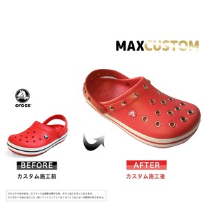クロックス クロックバンド パンク カスタム 赤 flame crocs custom crocband クロッグ サンダル 27cm(M9/W11)