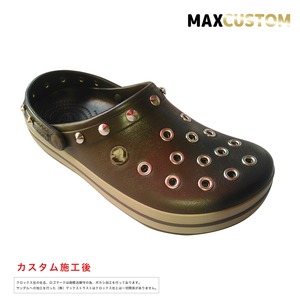 クロックス クロックバンド パンク カスタム 茶 espresso crocs custom crocband クロッグ サンダル 24cm(M6/W8)