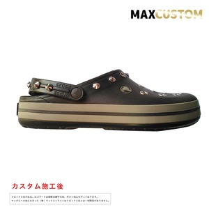 クロックス クロックバンド パンク カスタム 茶 espresso crocs custom crocband クロッグ サンダル 24cm(M6/W8)