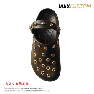 クロックス クロックバンド パンク カスタム 茶 espresso 純金メッキ加工 crocs custom crocband クロッグ サンダル 26cm(M8/W10)
