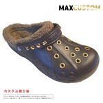 秋冬用 クロックス パンク カスタム 茶 純金メッキ加工 エスプレッソ ファー/ボア付 crocs customバヤ サンダル23cm(m5/w7)の詳細ページへ