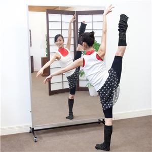 プロ仕様!割れない鏡 【REFEX】リフェクス 姿見 大型 キャスター付き W120cm×180cm×2.7cm シルバー色 RM-9【日本製】