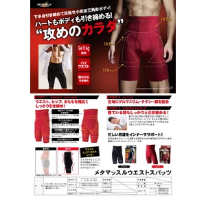 メタマッスルウエストスパッツ【2個セット】レッド M